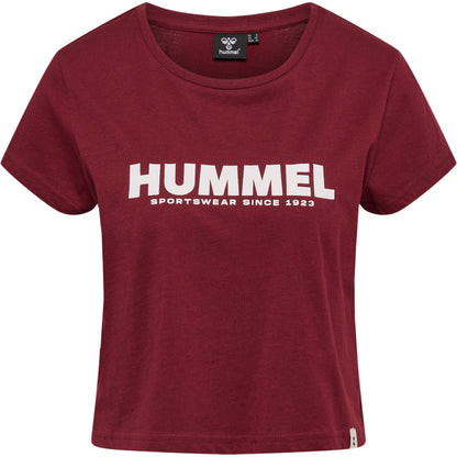 HUMMEL Legacy Cropped T-Shirt Damen (cabernet)