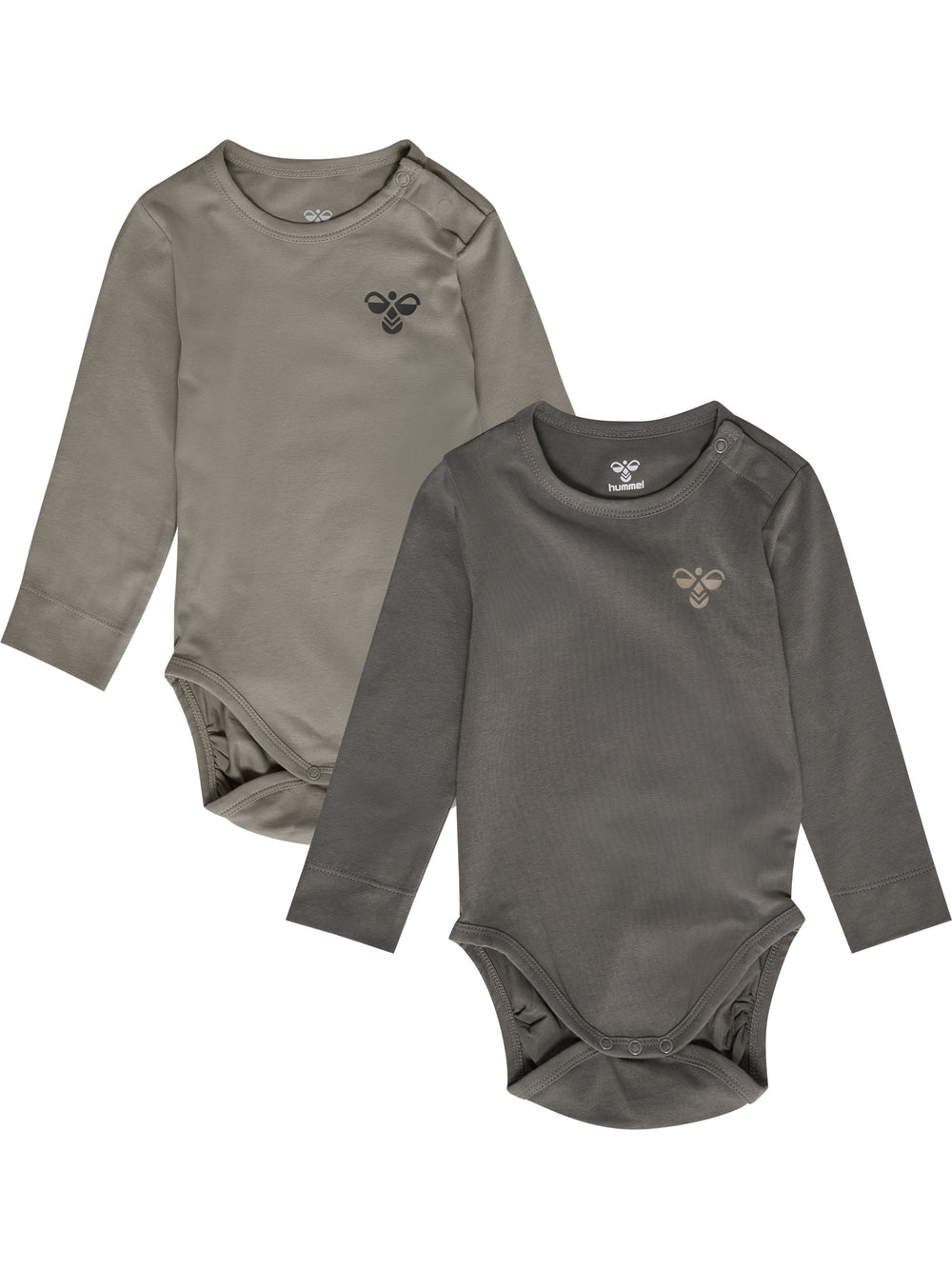 HUMMEL Mini 2-Pack Body L/S Kind (dark gull gray/vintage khaki)