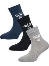 HUMMEL Sutton 3-Pack Sock Kind (black/grey melange/blue nights)