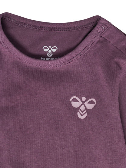 HUMMEL Mini 2-Pack Body L/S Kind (black plum/sea fog)