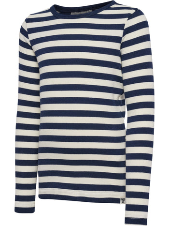 HUMMEL Alpha T-Shirt L/S Kind (dress blues/marshmallow)