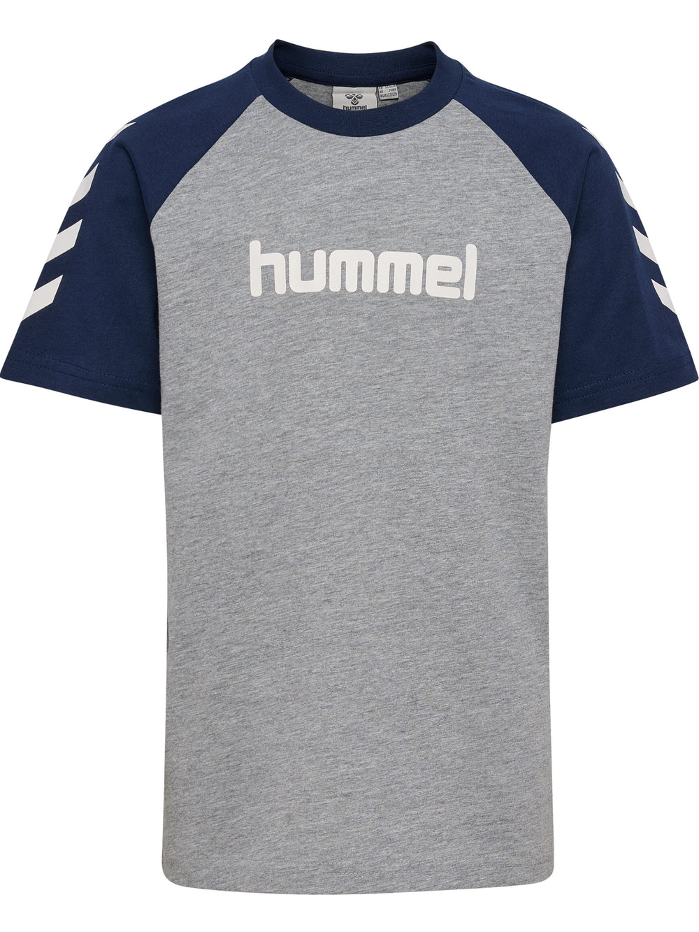 HUMMEL Logo T-Shirt S/S Kind (grey melange/dress blues)