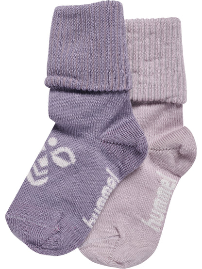 HUMMEL Mini Wool 2-Pack Socks Kind (gray ridge/cloud gray)