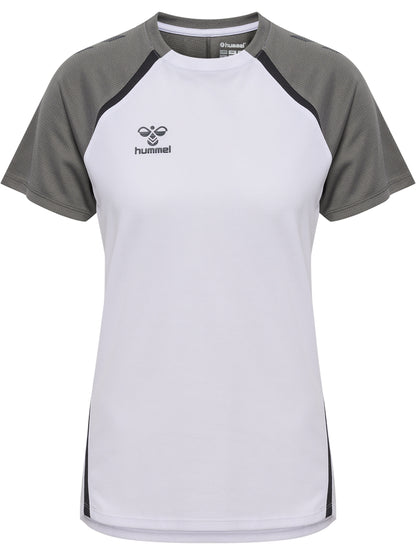 HUMMEL Lead 2.0 Jersey S/S Damen (white/steel gray)