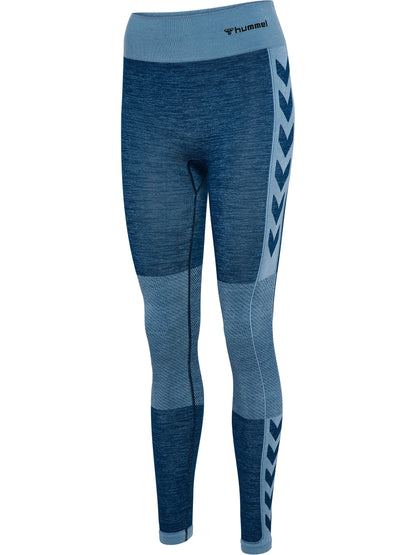 HUMMEL Clea Seamless Mid Waist Tights Damen (navy peony/faded denim)
