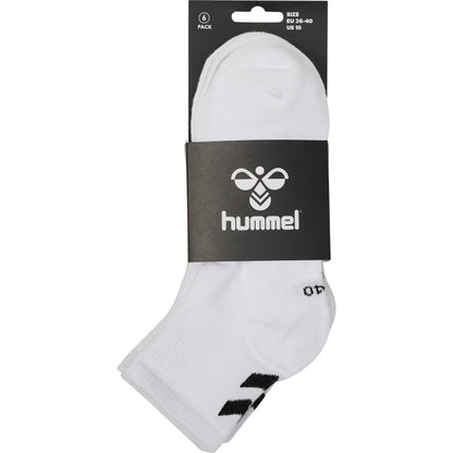 HUMMEL Chevron 6-Pack Mid Cut Socks (white/white)