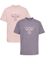 HUMMEL Reg Tukas 2-Pack T-Shirt S/S Kind (gray ridge/pale lilac)