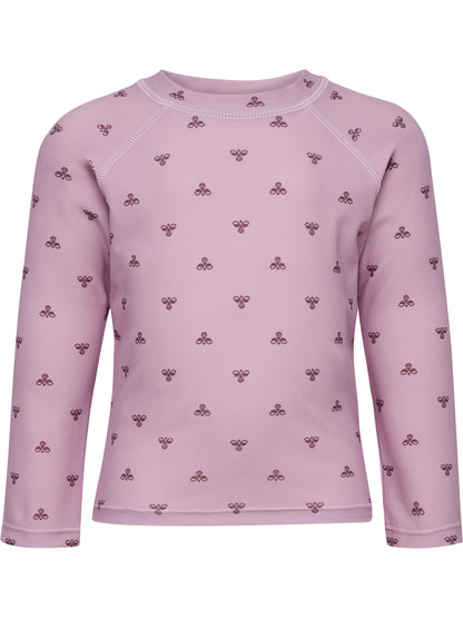 HUMMEL Mini Bee AOP Swim T-Shirt L/S Kind (mauve shadow)