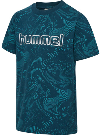 HUMMEL AOP Logo T-Shirt Kind (reflecting pond)
