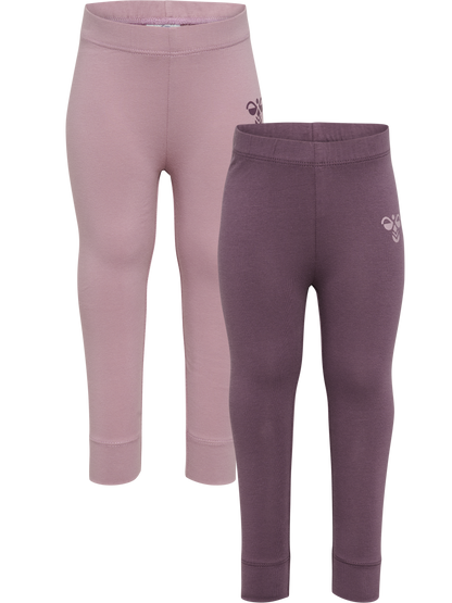 HUMMEL Mini 2-Pack Tights Kind (black plum/sea fog)