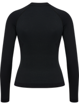HUMMEL Clea Seamless Tight T-Shirt L/S Damen (black melange)