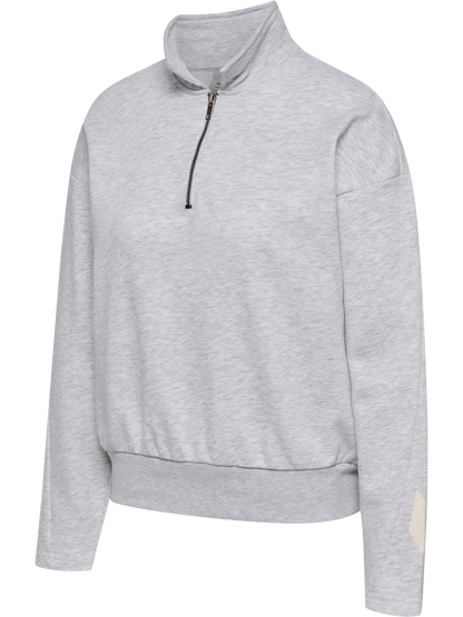 HUMMEL I-D Zip Polo Sweatshirt Damen (light grey melange)