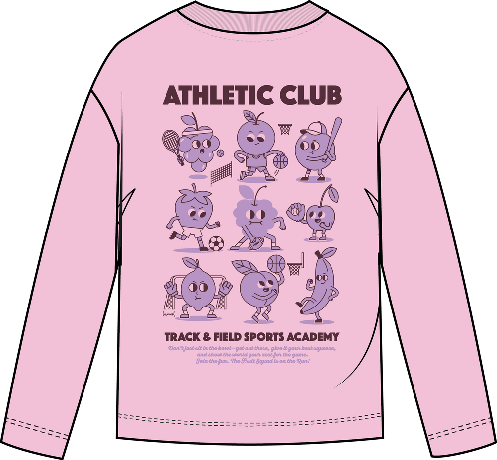 HUMMEL Luca Graphic T-Shirt L/S Kind (pink lady)