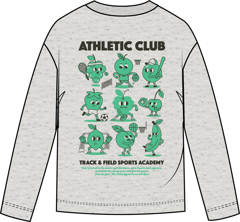 HUMMEL Luca Graphic T-Shirt L/S Kind (lightgrey melange/lightgreymel)