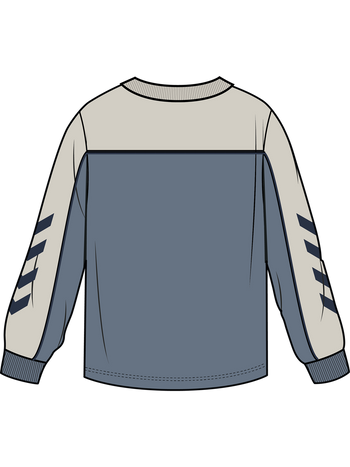 HUMMEL Loose Piping T-Shirt L/S Kind (flint stone)