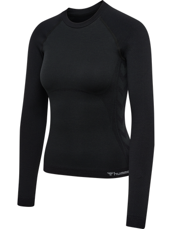 HUMMEL Clea Seamless Tight T-Shirt L/S Damen (black melange)