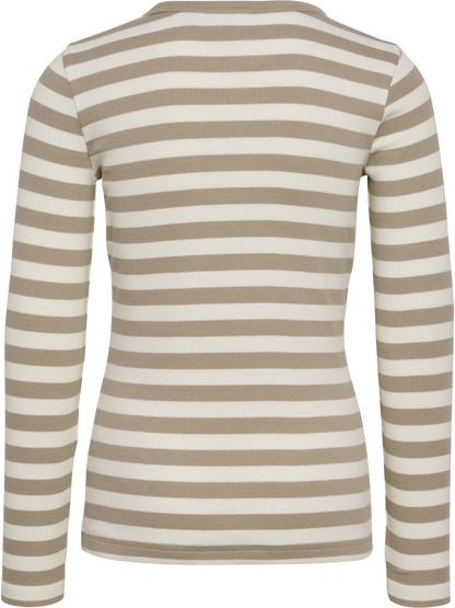 HUMMEL Alpha T-Shirt L/S Kind (cobblestone/marshmallow)