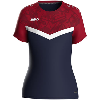 JAKO T-Shirt Iconic Damen (marine/chili rot)