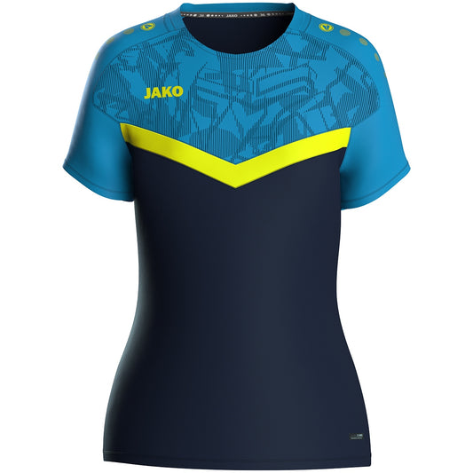 JAKO T-Shirt Iconic Damen (marine/JAKO blau/neongelb)