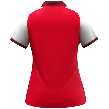 JAKO Polo Dynamic Damen (rot/weiß/dunkelrot)