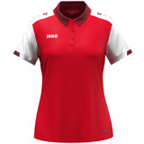 JAKO Polo Dynamic Damen (rot/weiß/dunkelrot)