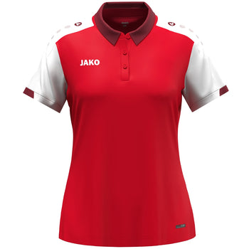 JAKO Polo Dynamic Damen (rot/weiß/dunkelrot)