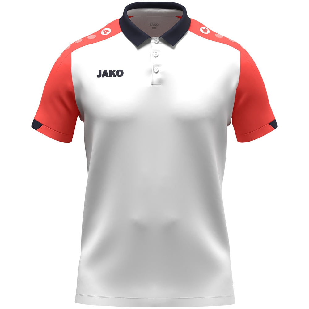 JAKO Polo Dynamic (weiß/coral/marine)