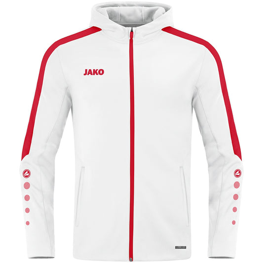 JAKO Kapuzenjacke Power (weiß/rot)