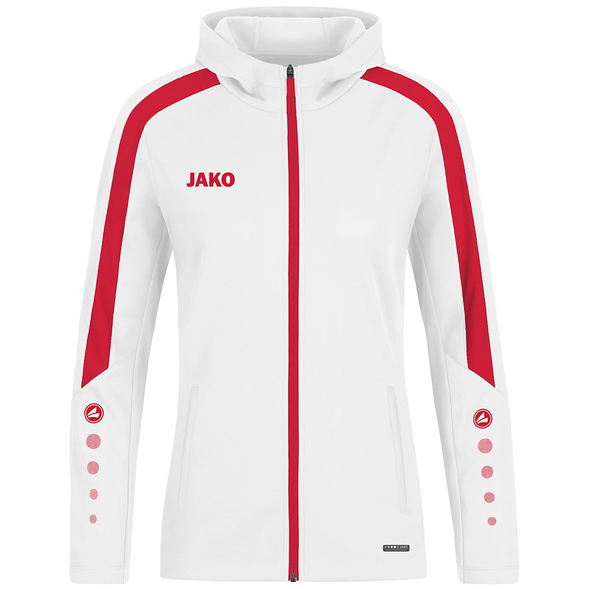 JAKO Kapuzenjacke Power Damen (weiß/rot)