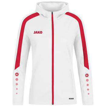 JAKO Kapuzenjacke Power Damen (weiß/rot)