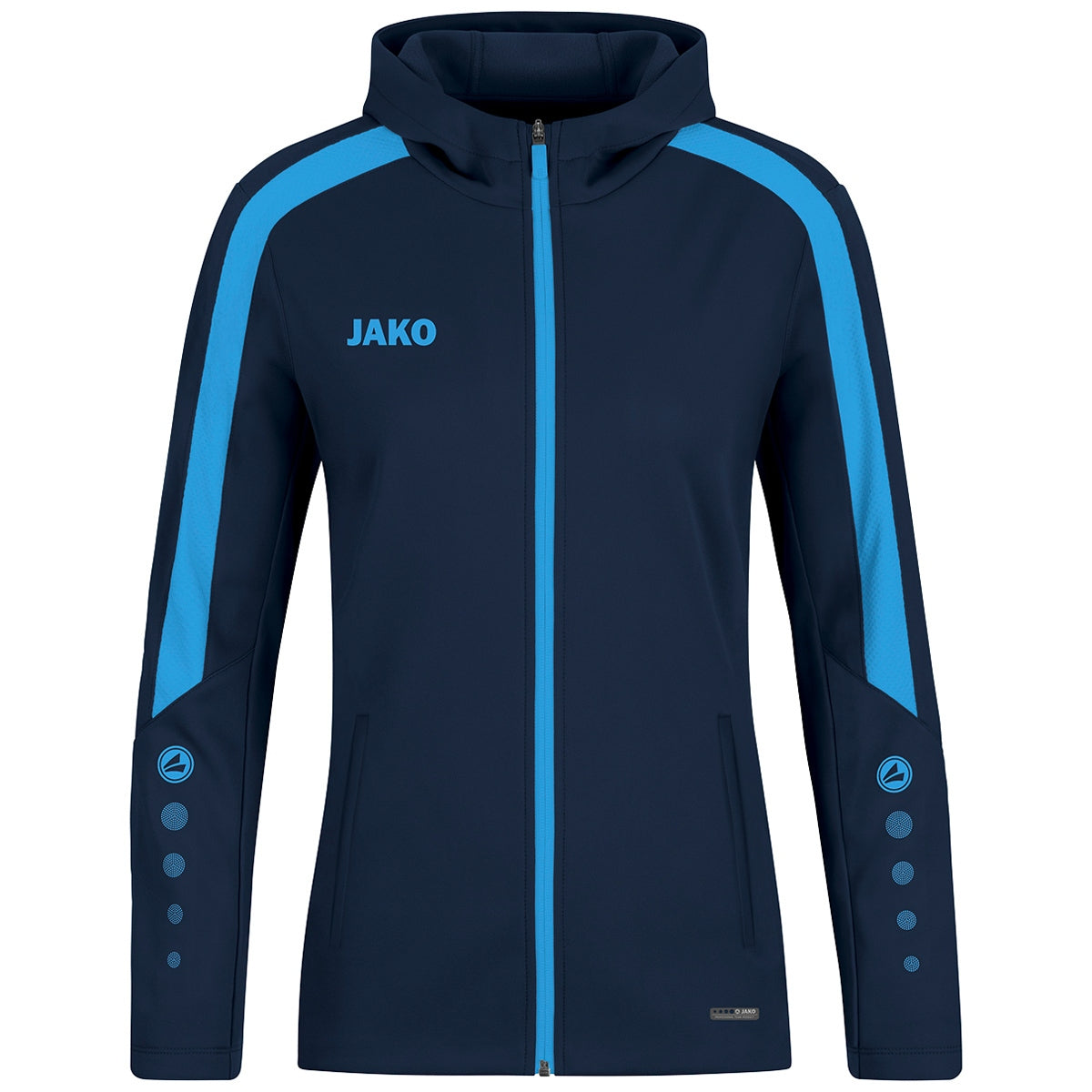 JAKO Kapuzenjacke Power Damen (marine/skyblue)