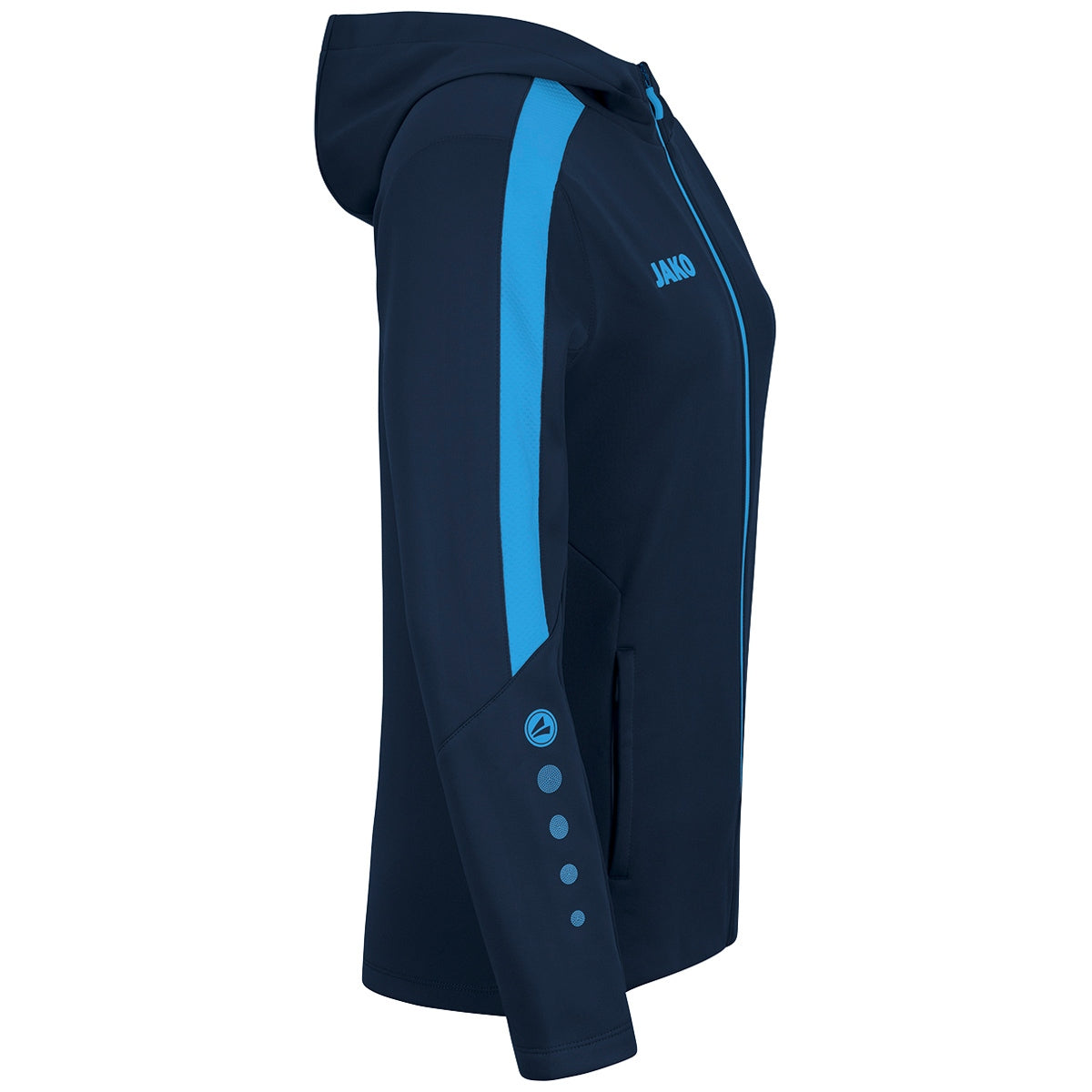 JAKO Kapuzenjacke Power Damen (marine/skyblue)