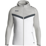 JAKO Kapuzenjacke Iconic (weiß/soft grey/anthra light)