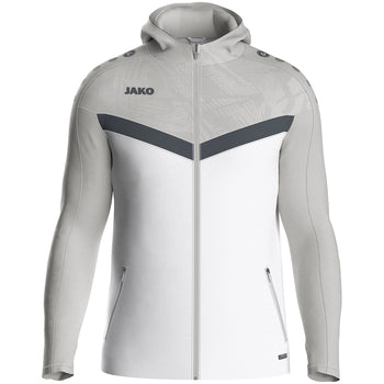 JAKO Kapuzenjacke Iconic (weiß/soft grey/anthra light)