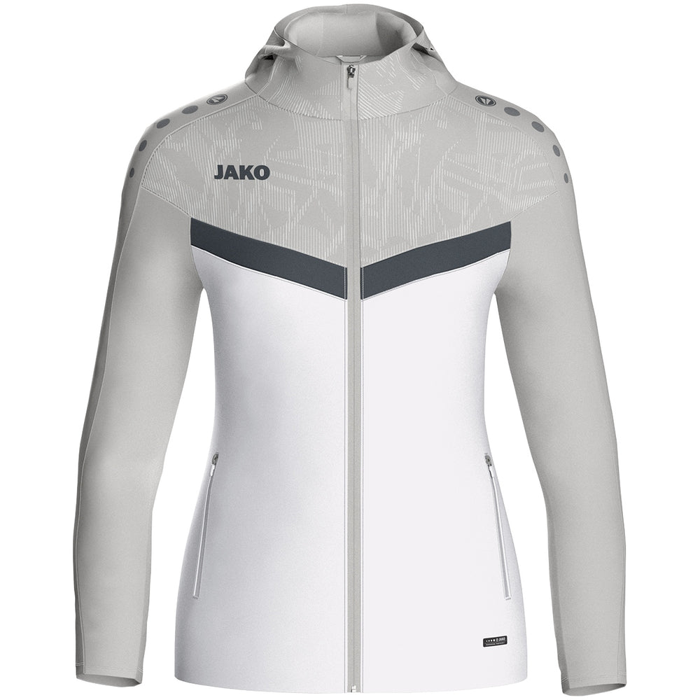 JAKO Kapuzenjacke Iconic Damen (weiß/soft grey/anthra light)