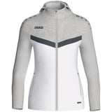JAKO Kapuzenjacke Iconic Damen (weiß/soft grey/anthra light)