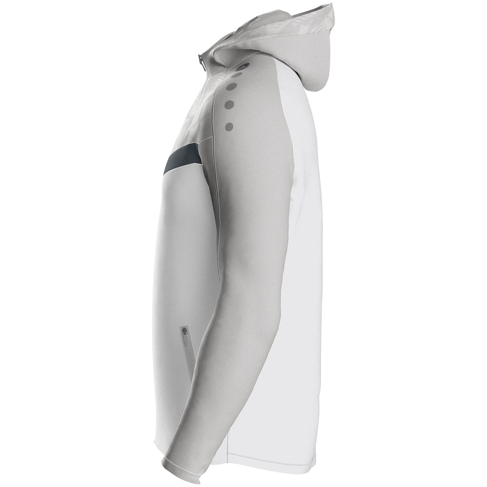JAKO Kapuzenjacke Iconic (weiß/soft grey/anthra light)