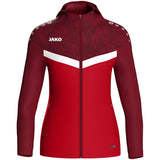 JAKO Kapuzenjacke Iconic Damen (rot/weinrot)