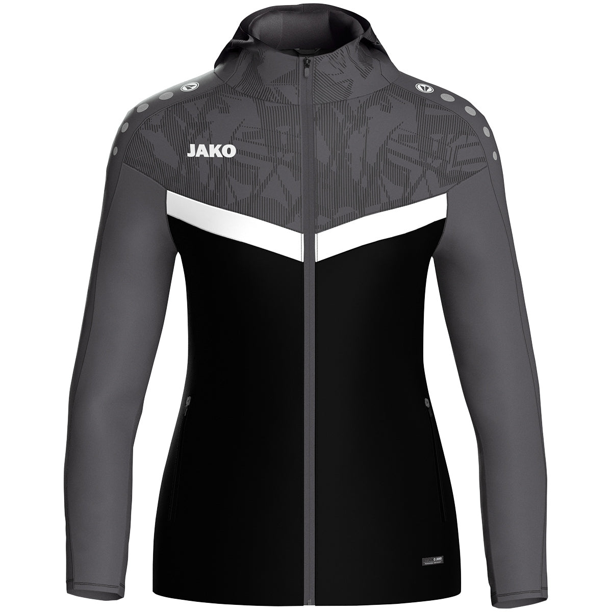 JAKO Kapuzenjacke Iconic Damen (schwarz/anthrazit)