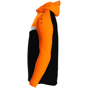 JAKO Kapuzenjacke Iconic (schwarz/neonorange)