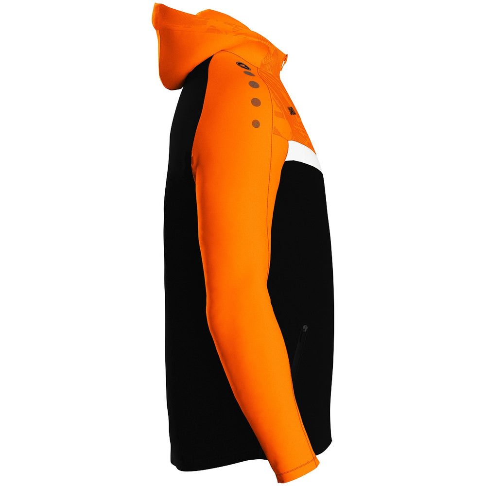 JAKO Kapuzenjacke Iconic (schwarz/neonorange)