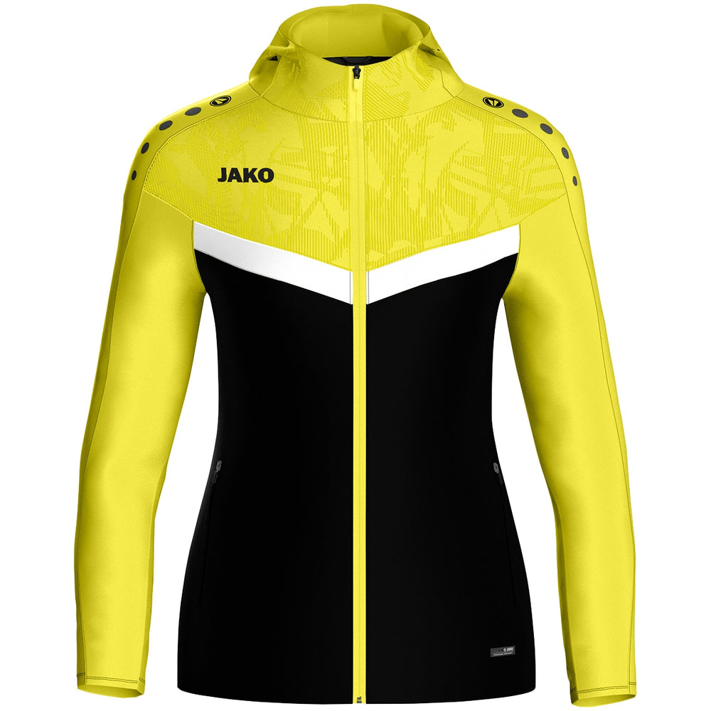JAKO Kapuzenjacke Iconic Damen (schwarz/soft yellow)