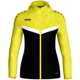 JAKO Kapuzenjacke Iconic Damen (schwarz/soft yellow)