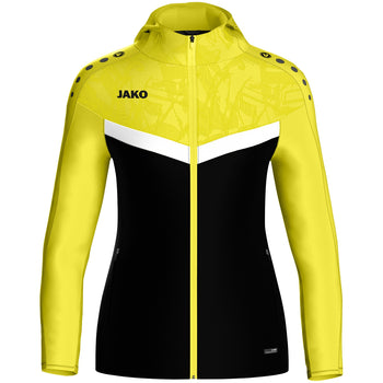 JAKO Kapuzenjacke Iconic Damen (schwarz/soft yellow)
