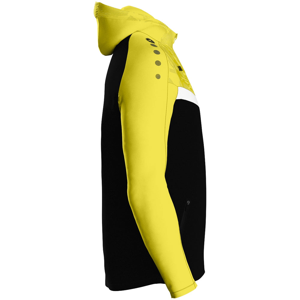 JAKO Kapuzenjacke Iconic (schwarz/soft yellow)
