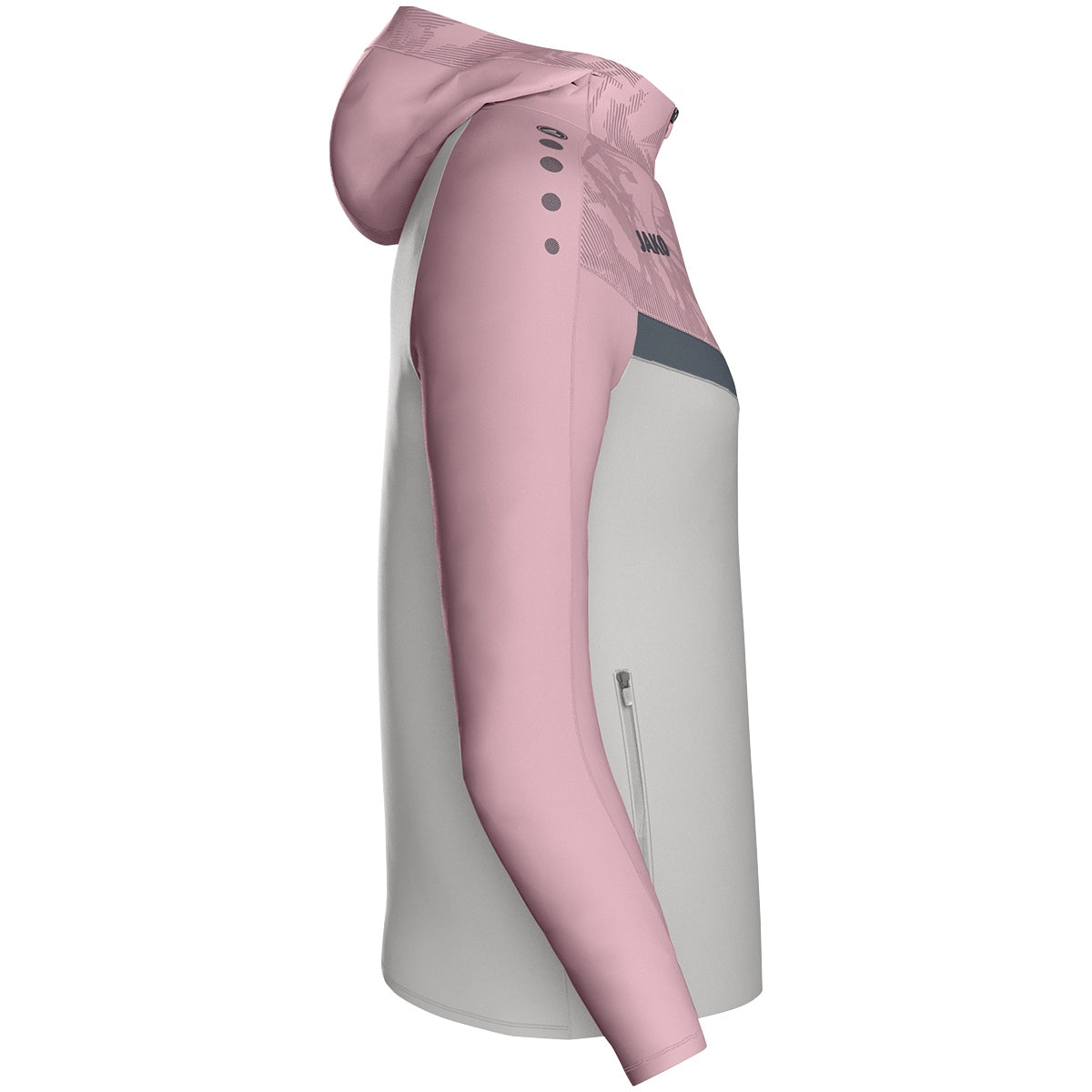 JAKO Kapuzenjacke Iconic Damen (soft grey/dusky pink/anthra light)