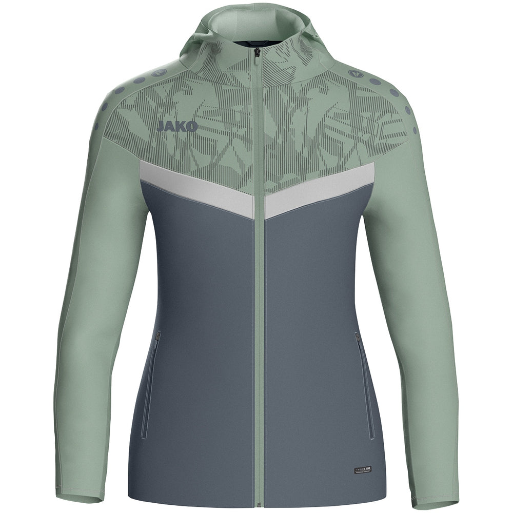 JAKO Kapuzenjacke Iconic Damen (anthra light/mintgrün/soft grey)