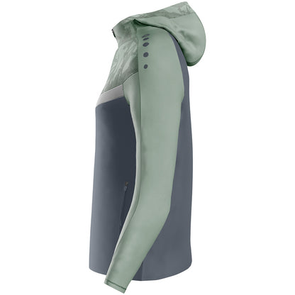 JAKO Kapuzenjacke Iconic Damen (anthra light/mintgrün/soft grey)