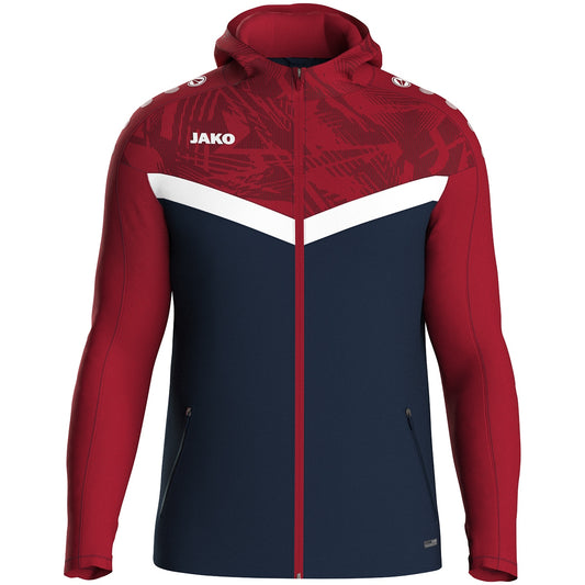JAKO Kapuzenjacke Iconic (marine/chili rot)