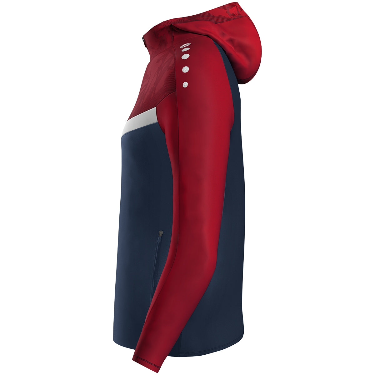 JAKO Kapuzenjacke Iconic Damen (marine/chili rot)